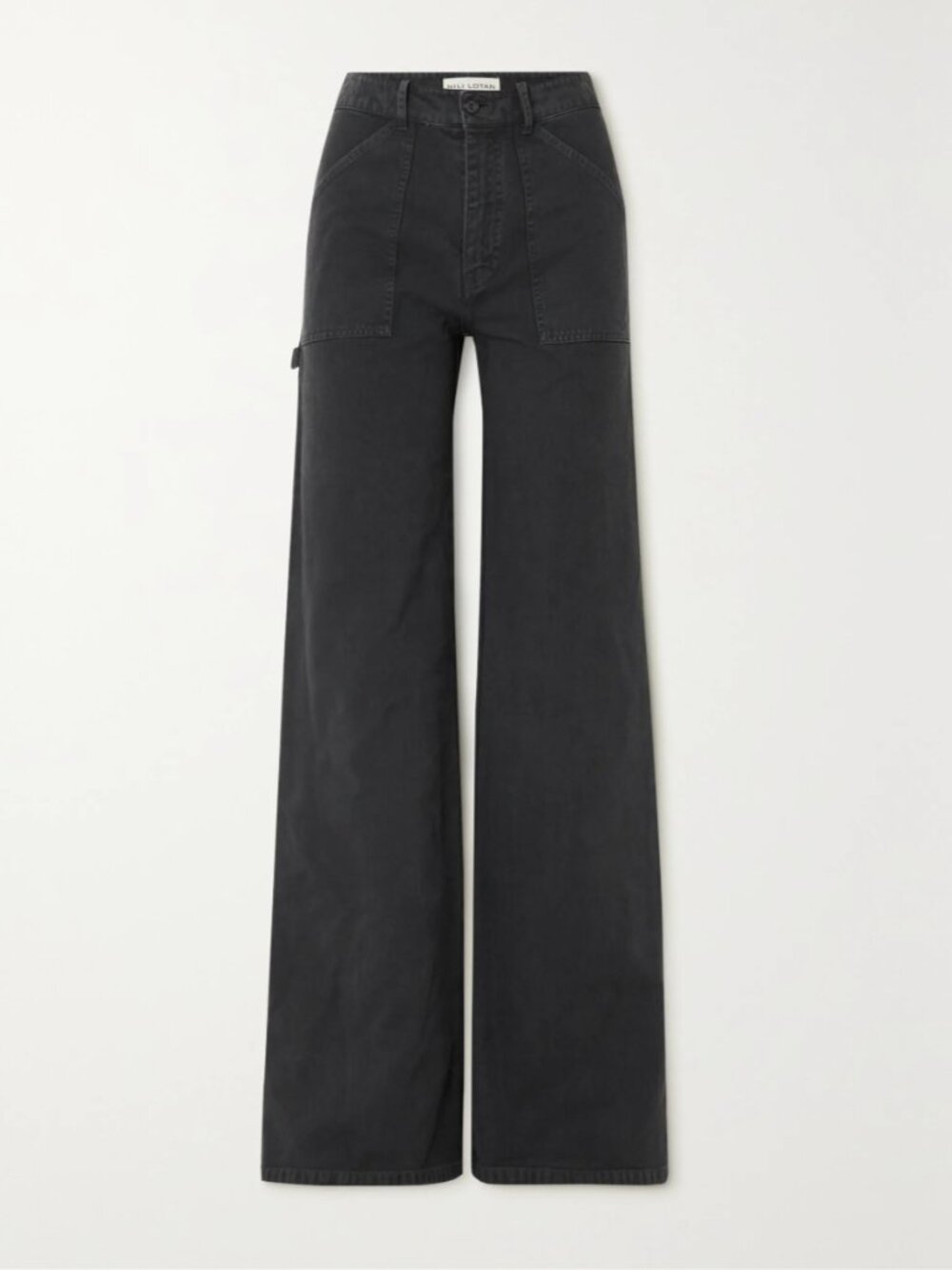 Nili Lotan Quentin Cotton-Twill Wide-Leg Pants